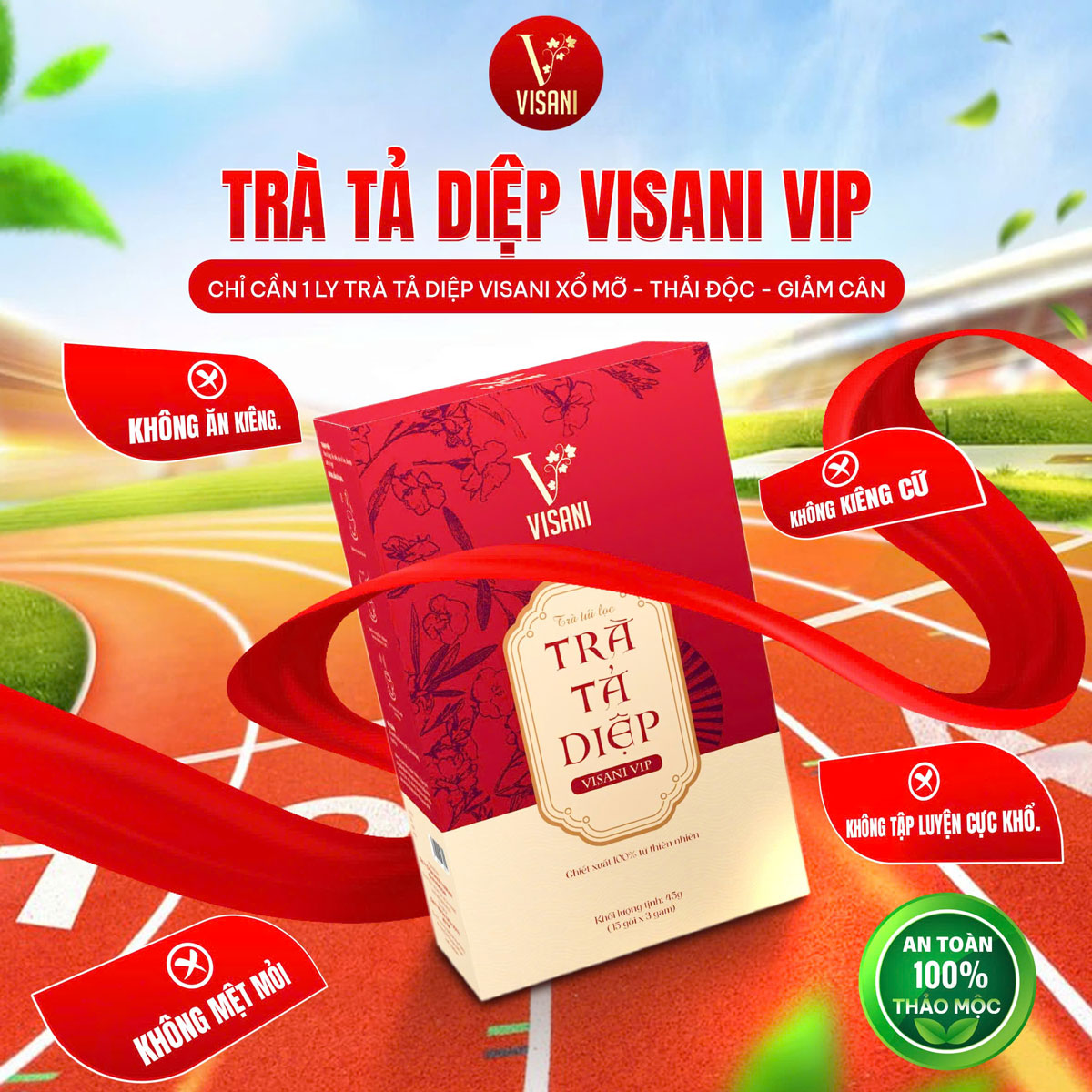TRÀ PHAN TẢ DIỆP VISANI - GIẢI PHÁP THẢI ĐỘC, GIẢM CÂN TỪ THẢO MỘC TỰ NHIÊN