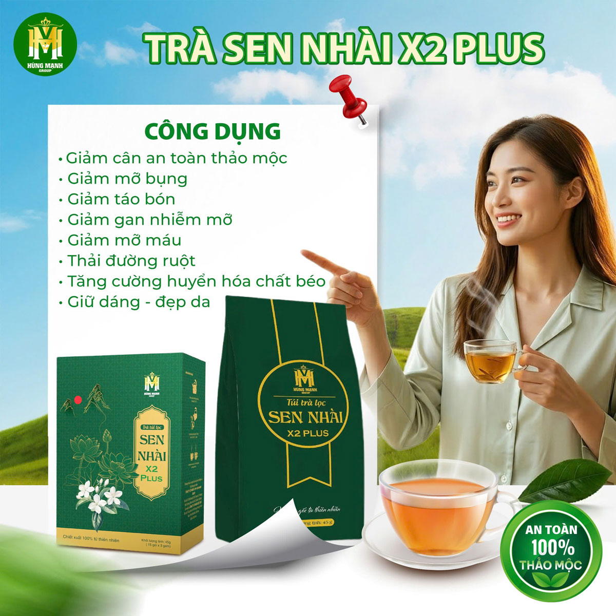 Công dụng trà sen nhài X2 Plus