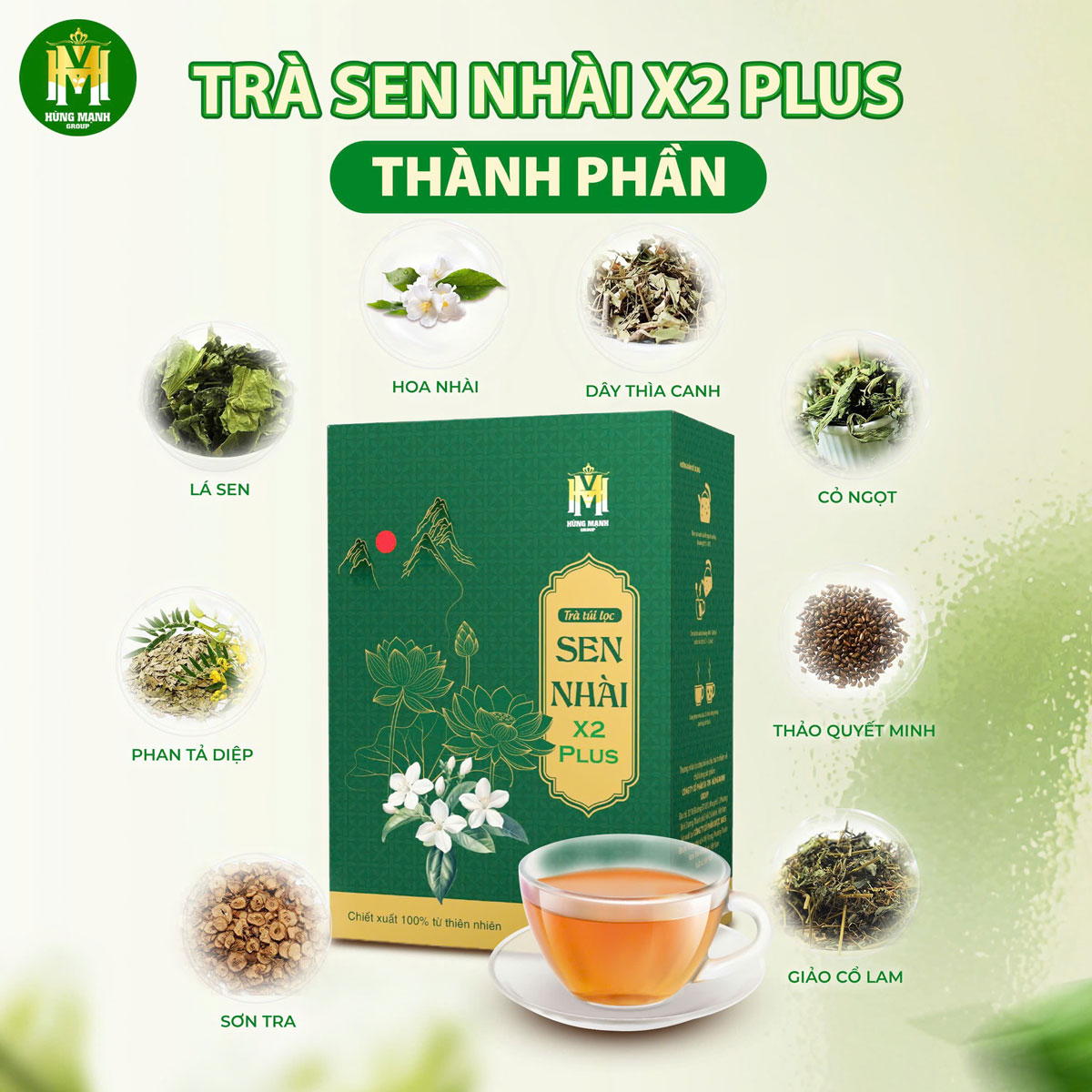 Thành phần trà sen nhài X2 Plus
