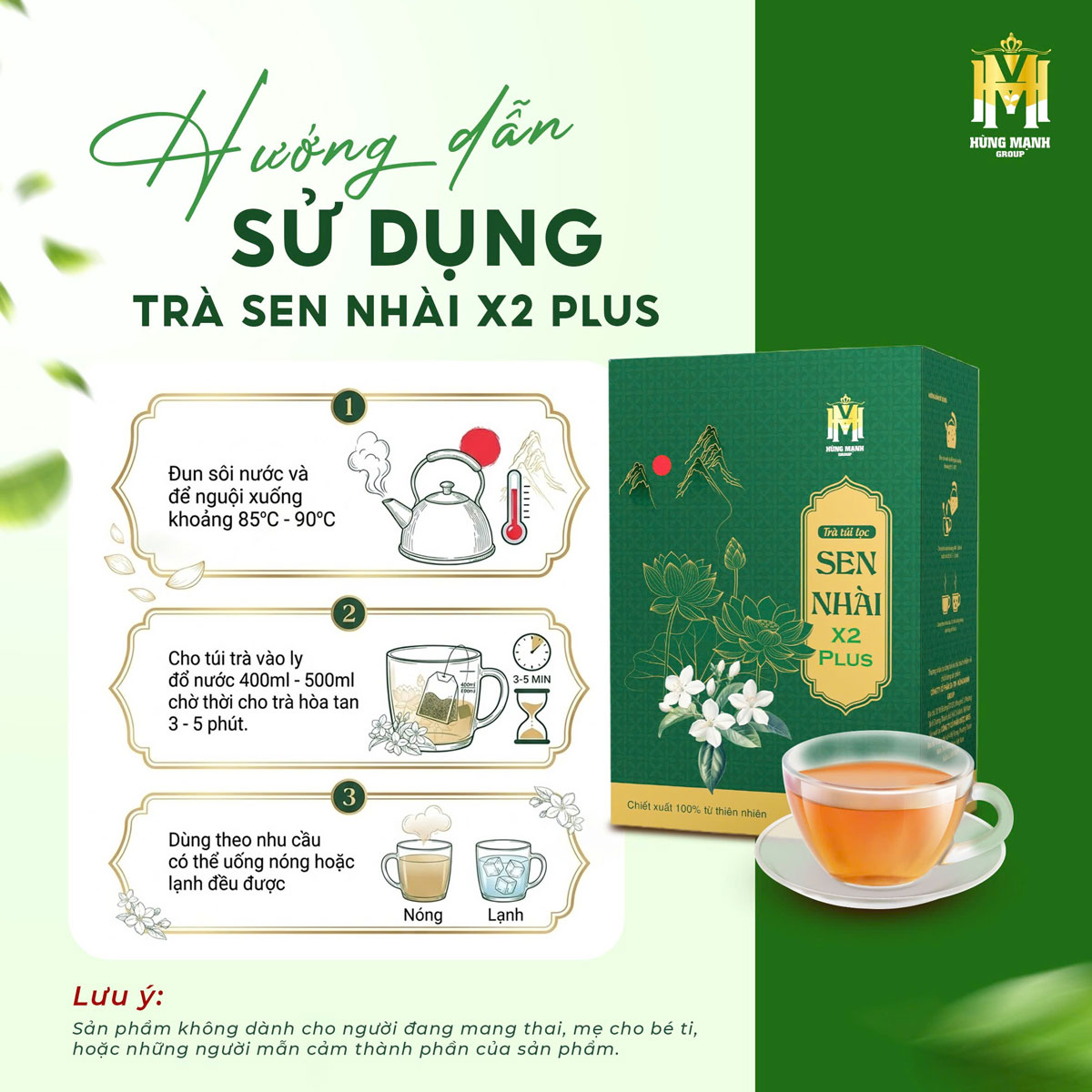 Hướng dẫn cách sử dụng trà sen nhài X2 Plus